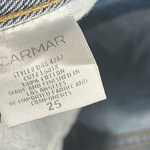 Carmar Straight Leg High Rise Jeans Two Tone Distressed Sz 25 - Picture 7 of 7